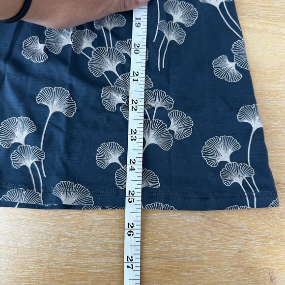 Garnet Hill Top Womens XS Blue White Botanical Forest Garden Boho Peasant Floral - Picture 9 of 9